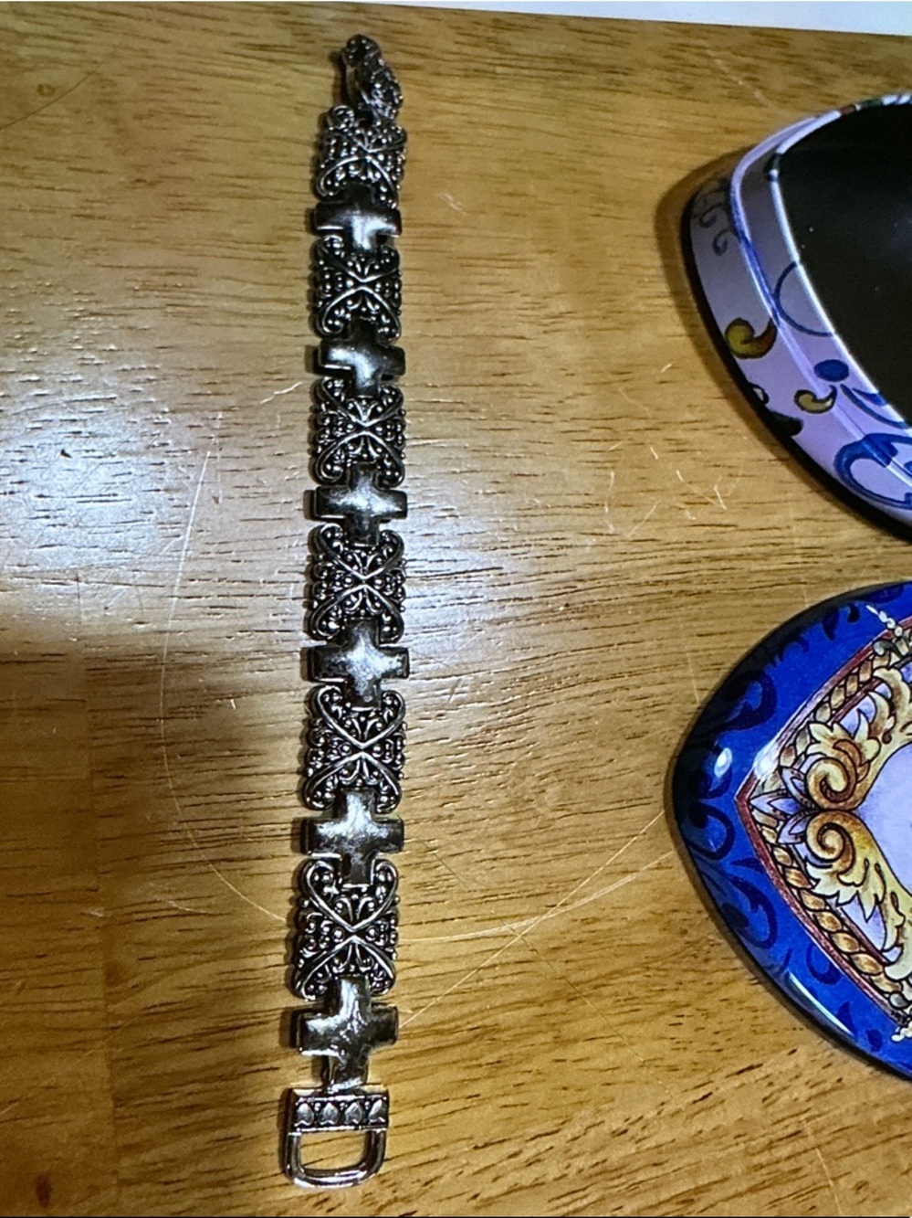 Brighton Silver Filigree Cross-Link Bracelet